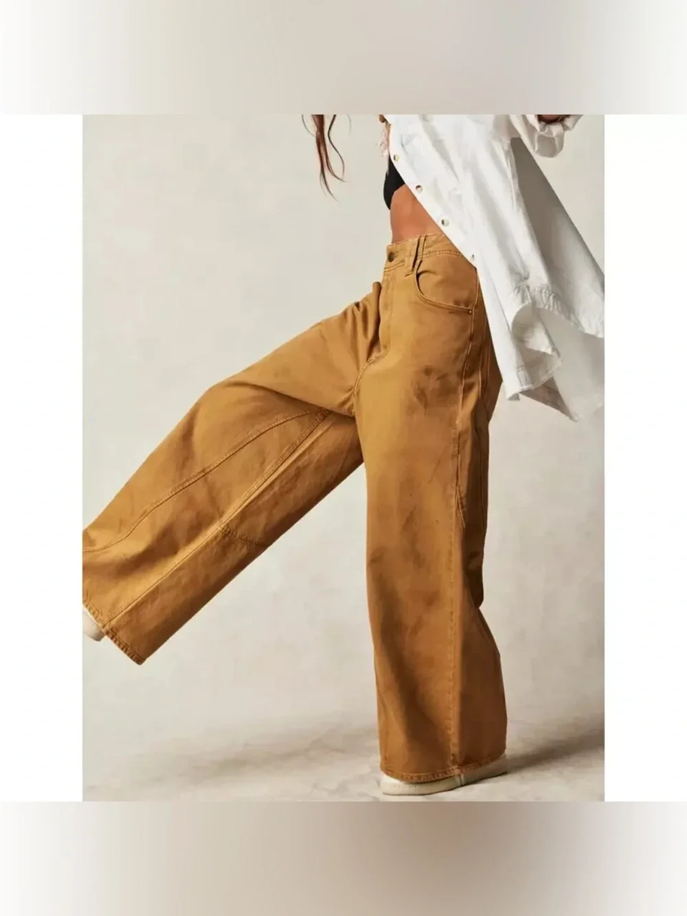We The Free Chill Vibes Dropped Wide-Leg Jeans (Oversized, Intentional Marks)